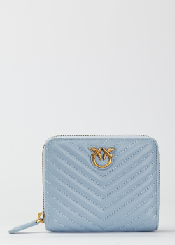 Голубое портмоне Pinko Taylor с брендовым декором, фото